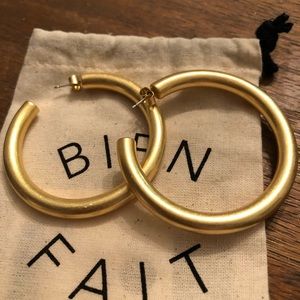Large chunky gold hoop earrings